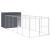 Cușcă de câine cu țarc antracit 214x661x181 cm oțel galvanizat GartenMobel Dekor