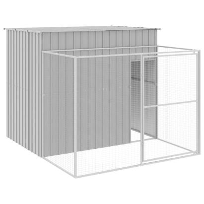 Cușcă de câine & țarc gri deschis 214x253x181cm oțel galvanizat GartenMobel Dekor