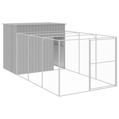 Cușcă de câine & țarc gri deschis 214x457x181cm oțel galvanizat GartenMobel Dekor