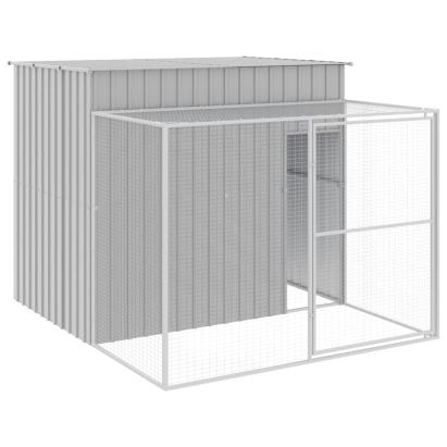 Cușcă de câine & țarc gri deschis 214x253x181cm oțel galvanizat GartenMobel Dekor