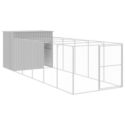 Cușcă de câine & țarc gri deschis 214x661x181cm oțel galvanizat GartenMobel Dekor