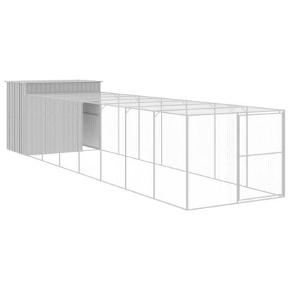 Cușcă de câine & țarc gri deschis 214x865x181cm oțel galvanizat GartenMobel Dekor