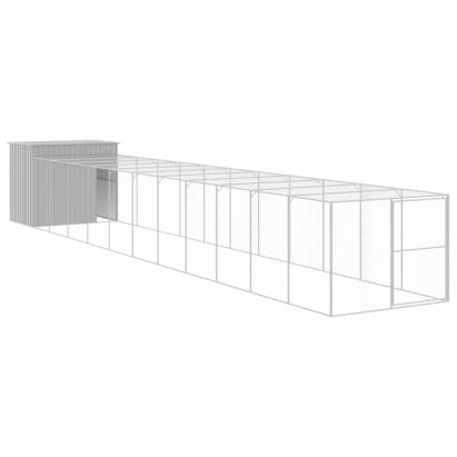 Cușcă câine & țarc gri deschis 214x1273x181 cm oțel galvanizat GartenMobel Dekor