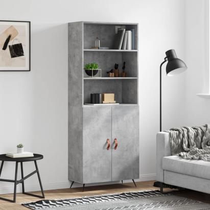 Dulap înalt, gri beton, 69,5x34x180, lemn compozit GartenMobel Dekor