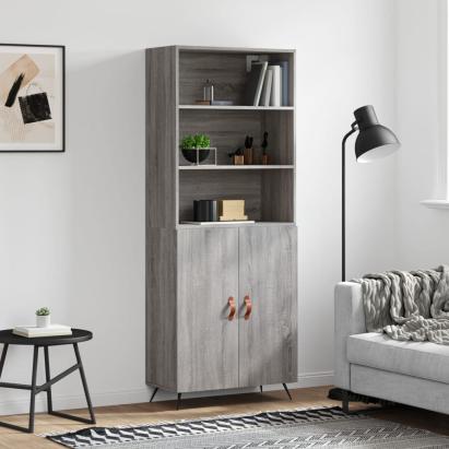 Dulap înalt, gri sonoma, 69,5x34x180 cm, lemn compozit GartenMobel Dekor