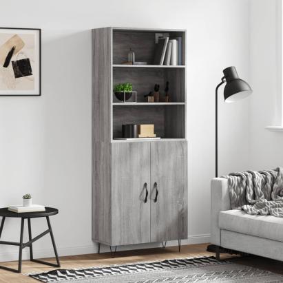 Dulap înalt, gri sonoma, 69,5x34x180 cm, lemn compozit GartenMobel Dekor