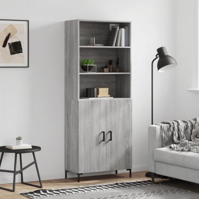 Dulap înalt, gri sonoma, 69,5x34x180 cm, lemn compozit GartenMobel Dekor