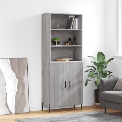 Dulap înalt, gri sonoma, 69,5x34x180 cm, lemn compozit GartenMobel Dekor