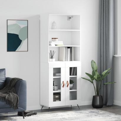 Dulap înalt, alb, 69,5x34x180 cm, lemn compozit GartenMobel Dekor