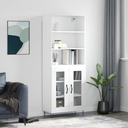 Dulap înalt, alb, 69,5x34x180 cm, lemn compozit GartenMobel Dekor