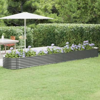 Strat înălțat grădină gri 440x80x36cm oțel vopsit electrostatic GartenMobel Dekor