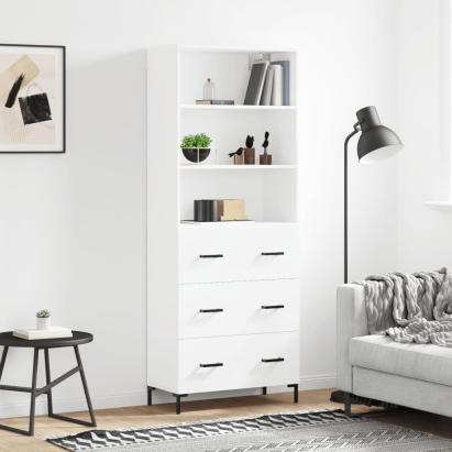 Dulap înalt, alb, 69,5x34x180 cm, lemn compozit GartenMobel Dekor