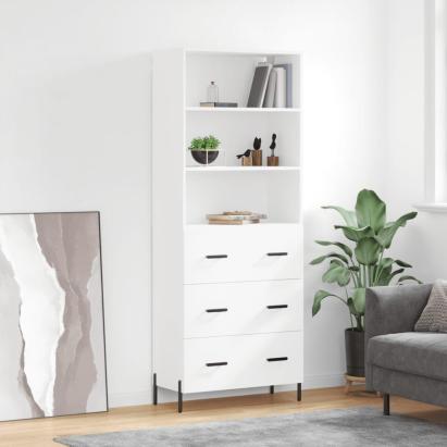 Dulap înalt, alb, 69,5x34x180 cm, lemn compozit GartenMobel Dekor
