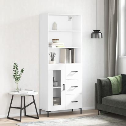 Dulap înalt, alb, 69,5x34x180 cm, lemn compozit GartenMobel Dekor