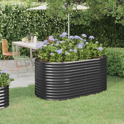 Strat înălțat grădină 152x80x68 cm oțel vopsit electrostatic GartenMobel Dekor