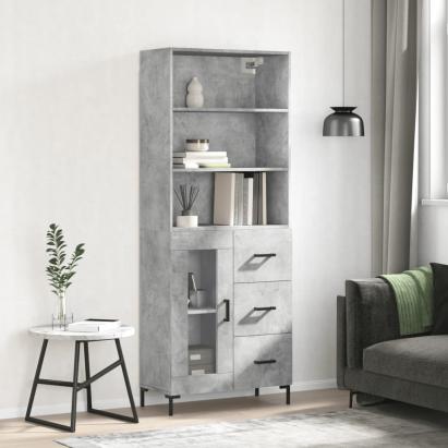 Dulap înalt, gri beton, 69,5x34x180, lemn compozit GartenMobel Dekor