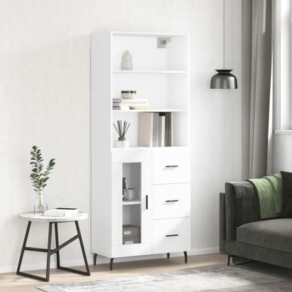 Dulap înalt, alb, 69,5x34x180 cm, lemn compozit GartenMobel Dekor