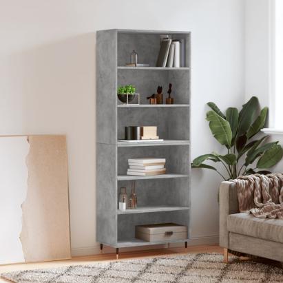 Dulap înalt, gri beton, 69,5x32,5x180 cm, lemn compozit GartenMobel Dekor