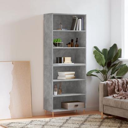 Dulap înalt, gri beton, 69,5x32,5x180 cm, lemn compozit GartenMobel Dekor