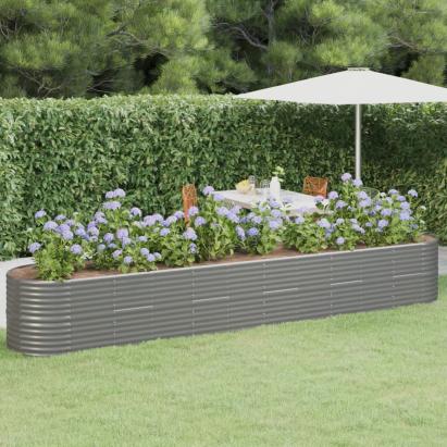 Strat înălțat grădină gri 440x80x68cm oțel vopsit electrostatic GartenMobel Dekor