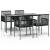 Set mobilier grădină cu perne, 5 piese, negru, poliratan & oțel GartenMobel Dekor