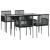 Set mobilier grădină cu perne, 5 piese, negru, poliratan & oțel GartenMobel Dekor