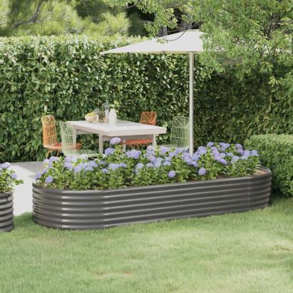 Strat înălțat grădină 249x100x36 cm oțel vopsit electrostatic GartenMobel Dekor