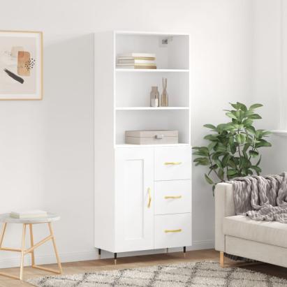 Dulap înalt, alb, 69,5x34x180 cm, lemn compozit GartenMobel Dekor