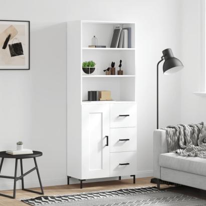 Dulap înalt, alb, 69,5x34x180 cm, lemn compozit GartenMobel Dekor