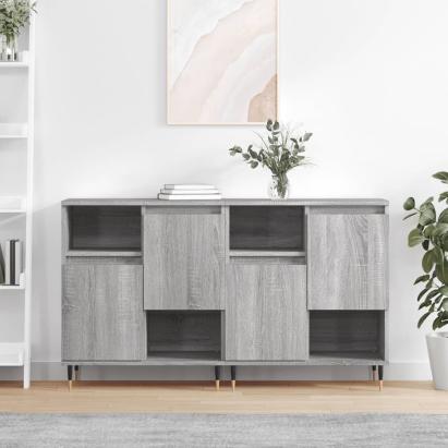 Servante, 2 buc., sonoma gri, lemn prelucrat GartenMobel Dekor