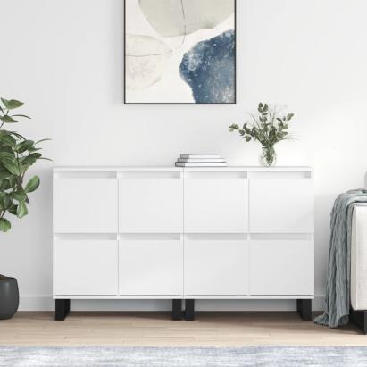 Servante, 2 piese, alb, lemn prelucrat GartenMobel Dekor