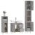 Set mobilier de baie, 3 piese, gri sonoma, lemn prelucrat GartenMobel Dekor