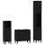 Set mobilier de baie, 3 piese, negru, lemn compozit GartenMobel Dekor