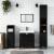 Set mobilier de baie, 3 piese, negru, lemn compozit GartenMobel Dekor