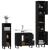 Set mobilier de baie, 3 piese, negru, lemn compozit GartenMobel Dekor