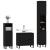 Set mobilier de baie, 3 piese, negru, lemn compozit GartenMobel Dekor