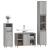Set mobilier de baie, 3 piese, gri sonoma, lemn prelucrat GartenMobel Dekor
