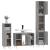 Set mobilier de baie, 3 piese, gri sonoma, lemn prelucrat GartenMobel Dekor