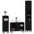 Set mobilier de baie, 3 piese, negru, lemn compozit GartenMobel Dekor