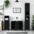 Set mobilier de baie, 3 piese, negru, lemn compozit GartenMobel Dekor