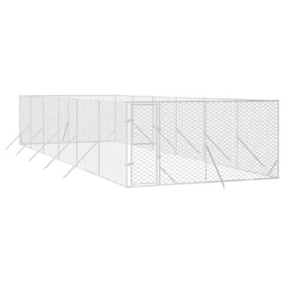 Padoc de exterior pentru câini argintiu 4x12x2m oțel galvanizat GartenMobel Dekor