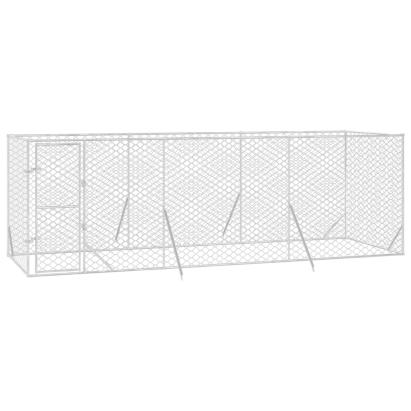 Padoc de exterior pentru câini argintiu 6x2x2 m oțel galvanizat GartenMobel Dekor