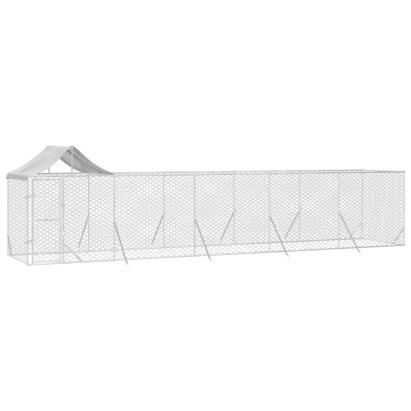 Padoc exterior cu acoperiș argintiu 10x2x2,5 m oțel galvanizat GartenMobel Dekor