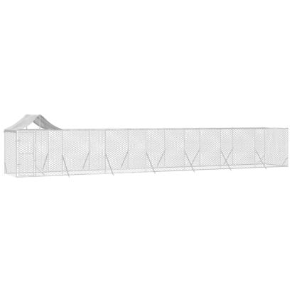Padoc exterior cu acoperiș argintiu 14x2x2,5 m oțel galvanizat GartenMobel Dekor