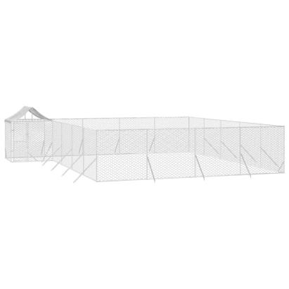 Padoc exterior cu acoperiș argintiu 10x8x2,5 m oțel galvanizat GartenMobel Dekor