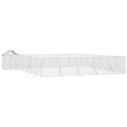 Padoc exterior cu acoperiș argintiu 12x12x2,5 m oțel galvanizat GartenMobel Dekor