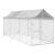 Padoc de exterior cu acoperiș argintiu 2x6x2,5m oțel galvanizat GartenMobel Dekor