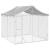 Padoc de exterior cu acoperiș argintiu 3x3x2,5m oțel galvanizat GartenMobel Dekor