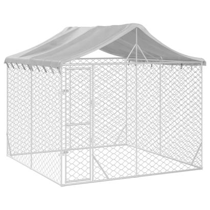 Padoc de exterior cu acoperiș argintiu 3x3x2,5m oțel galvanizat GartenMobel Dekor