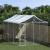 Padoc exterior cu acoperiș argintiu 3x4,5x2,5 m oțel galvanizat GartenMobel Dekor